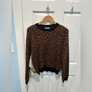 Melrose and Market Kids Knitted Pull Over Sweatshirt Animal Print XL